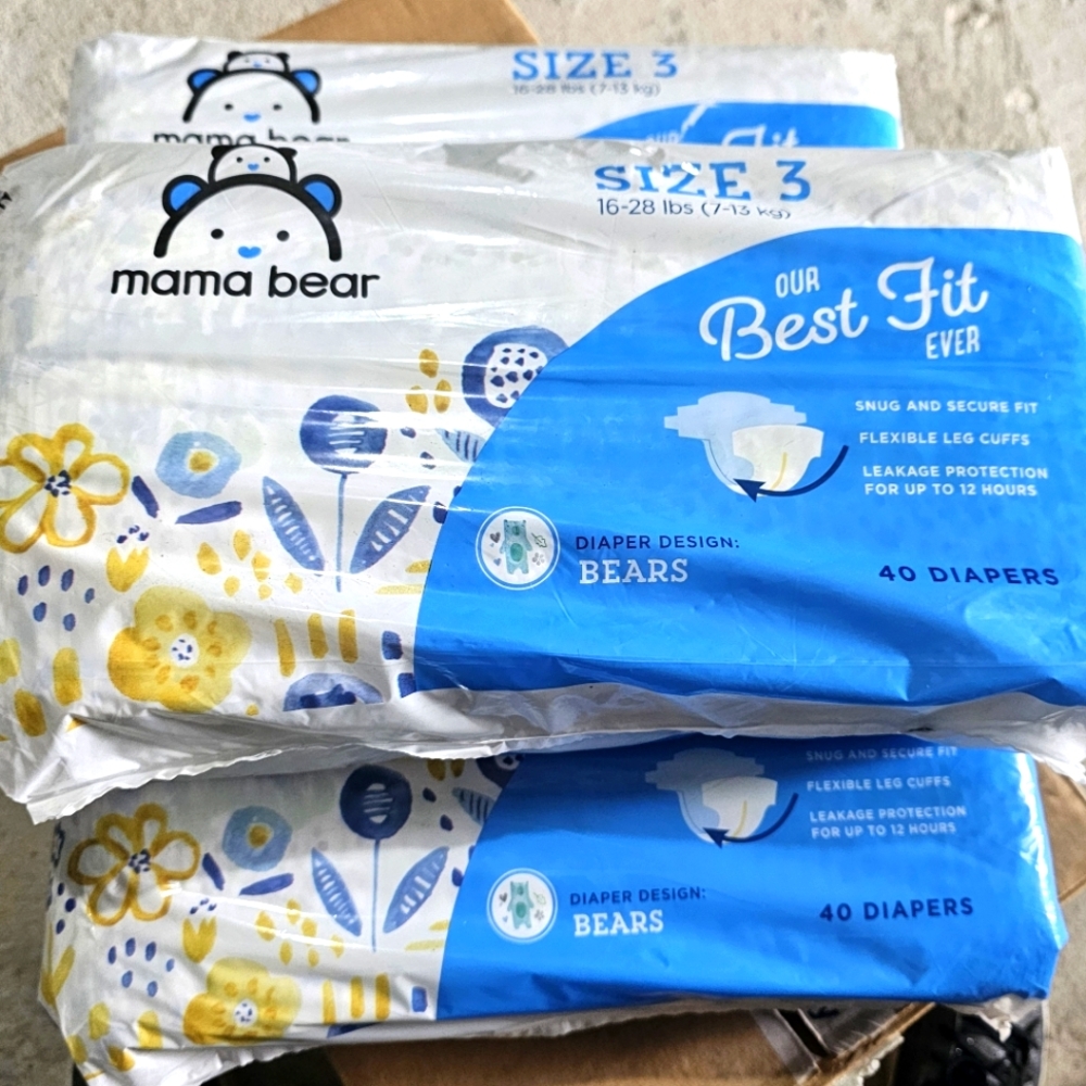 Mama Bear Diapers Size 3, 80 Count, Bears Print - Picture 3 of 3